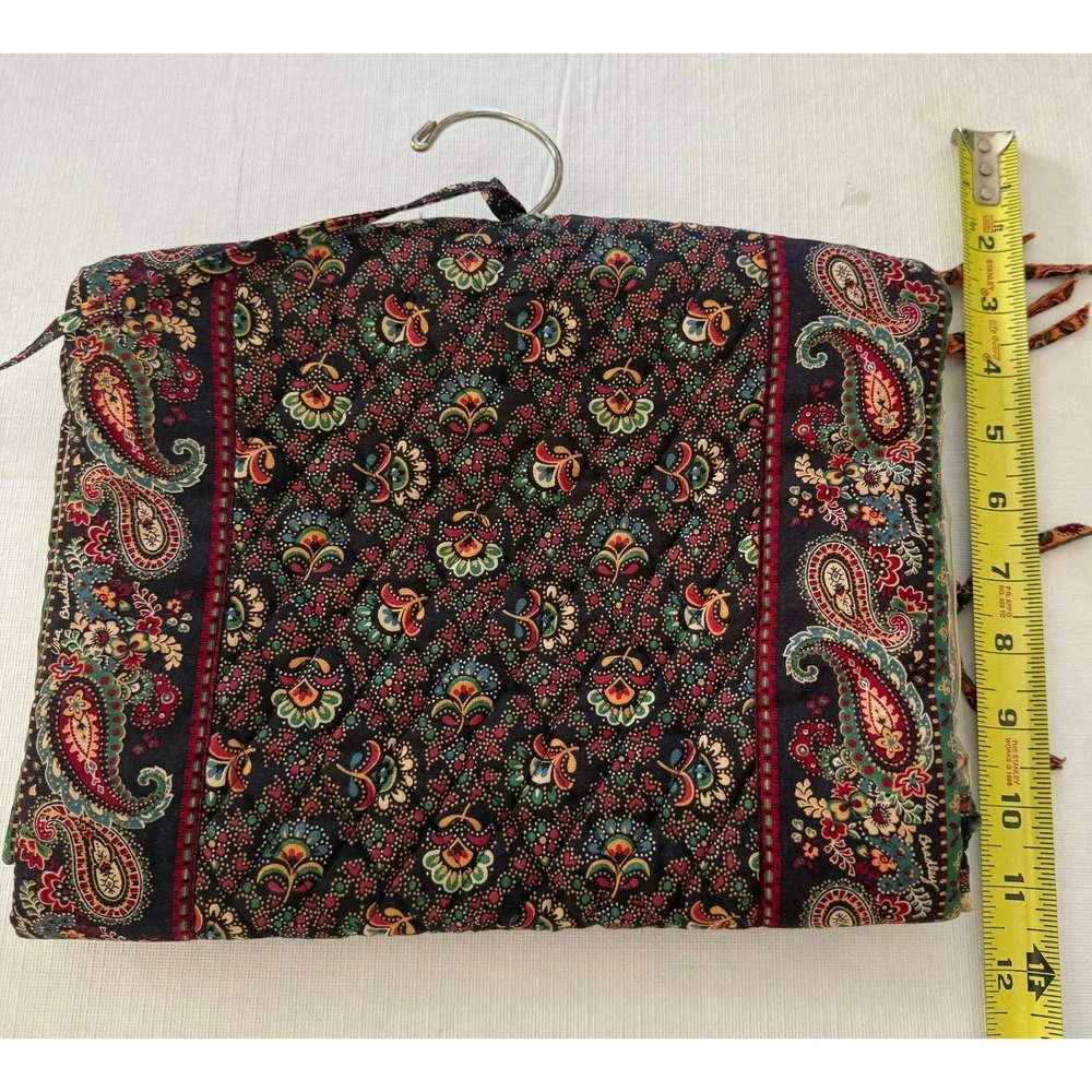 Vera Bradley Vintage Quilted Paisley Hanging Travel Organizer Collette Black